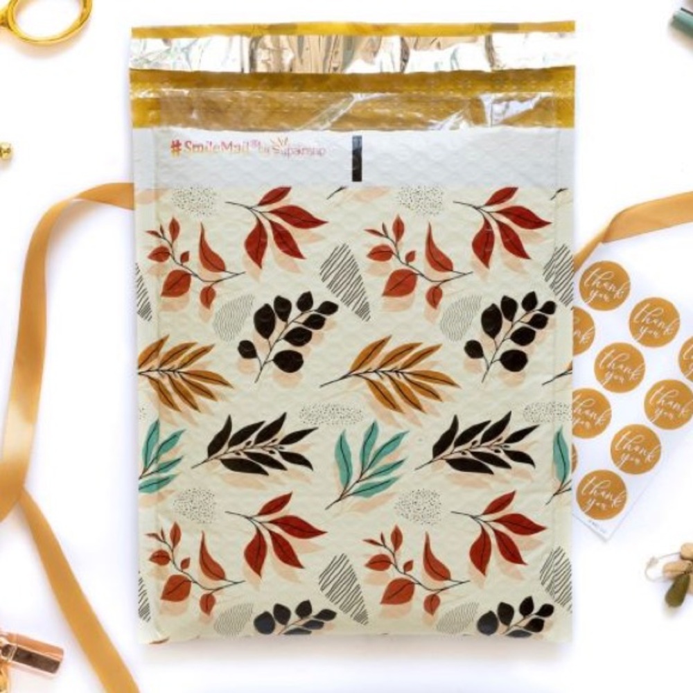 Fall Leaves Bubble Mailers 8.5" x 12" Pack of 10 - Picture 4 of 5